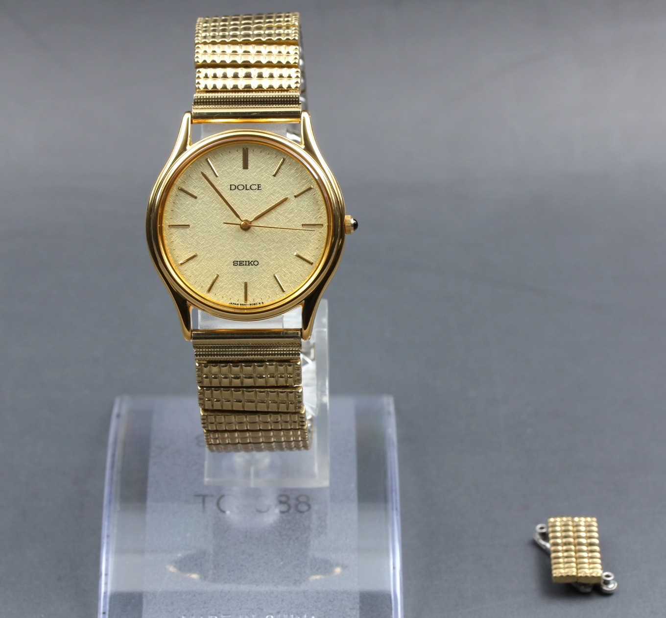 1994 [MINT] Seiko Dolce 8N41-6060 32mm Champagne Gold Round Bangle Mens Qz Watch