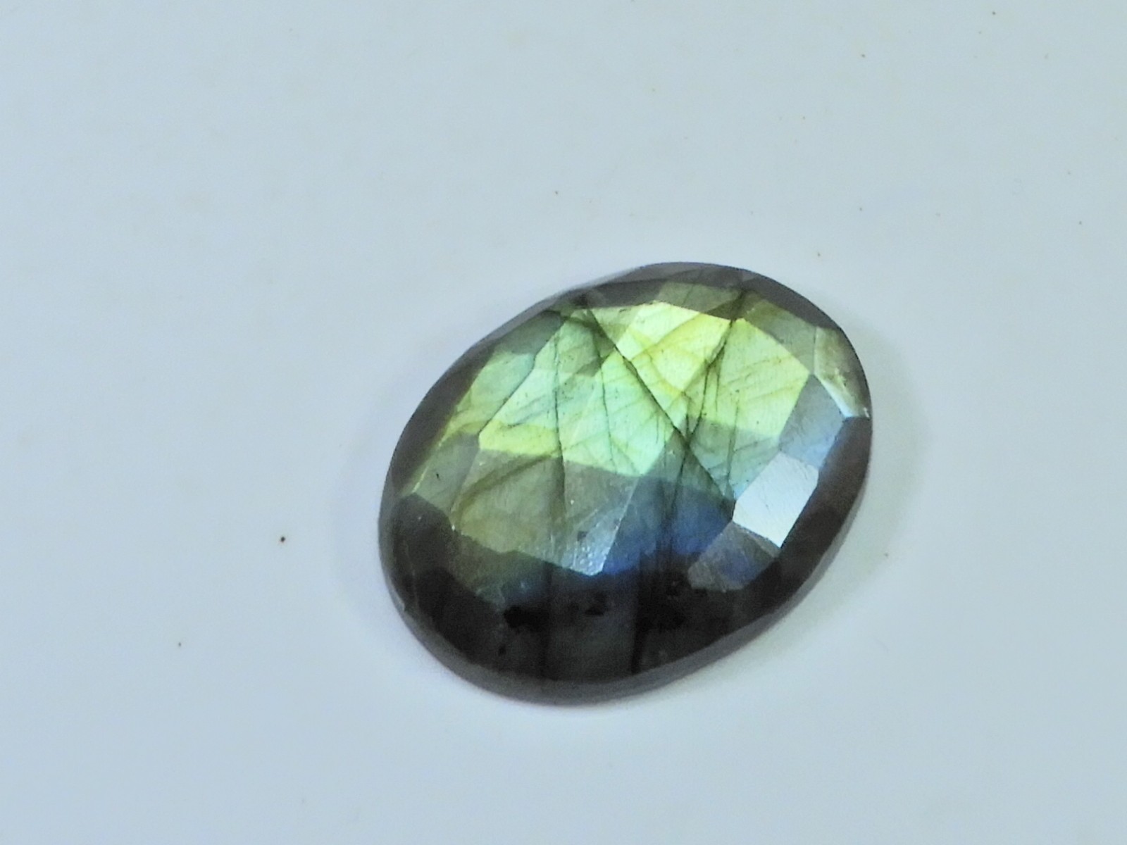 55Cts.Natural Labradorite Checker Cut Oval Cabochon Loose Gemstone 24X32X8MM