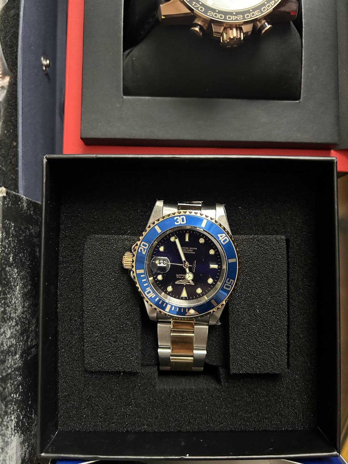 Invicta Pro Diver 26972 Blue Dial Two Tone Stainless Steel Wrist Watch for Men