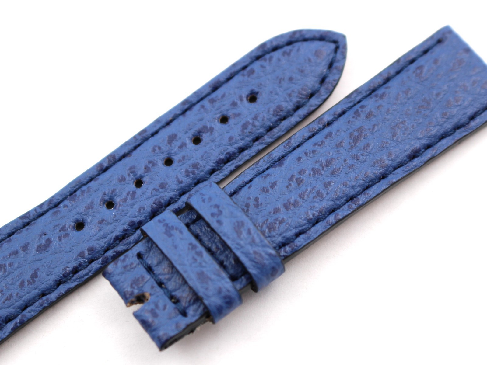 Blue Shark Leather Strap Jeans Matte 18/16mm Excellent Quality Limited Edition