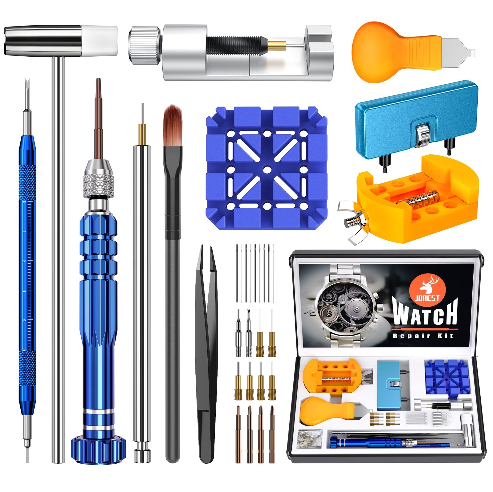 JOREST Watch Repair Kit for Battery Replacement & Link Removal, Resizing Blue