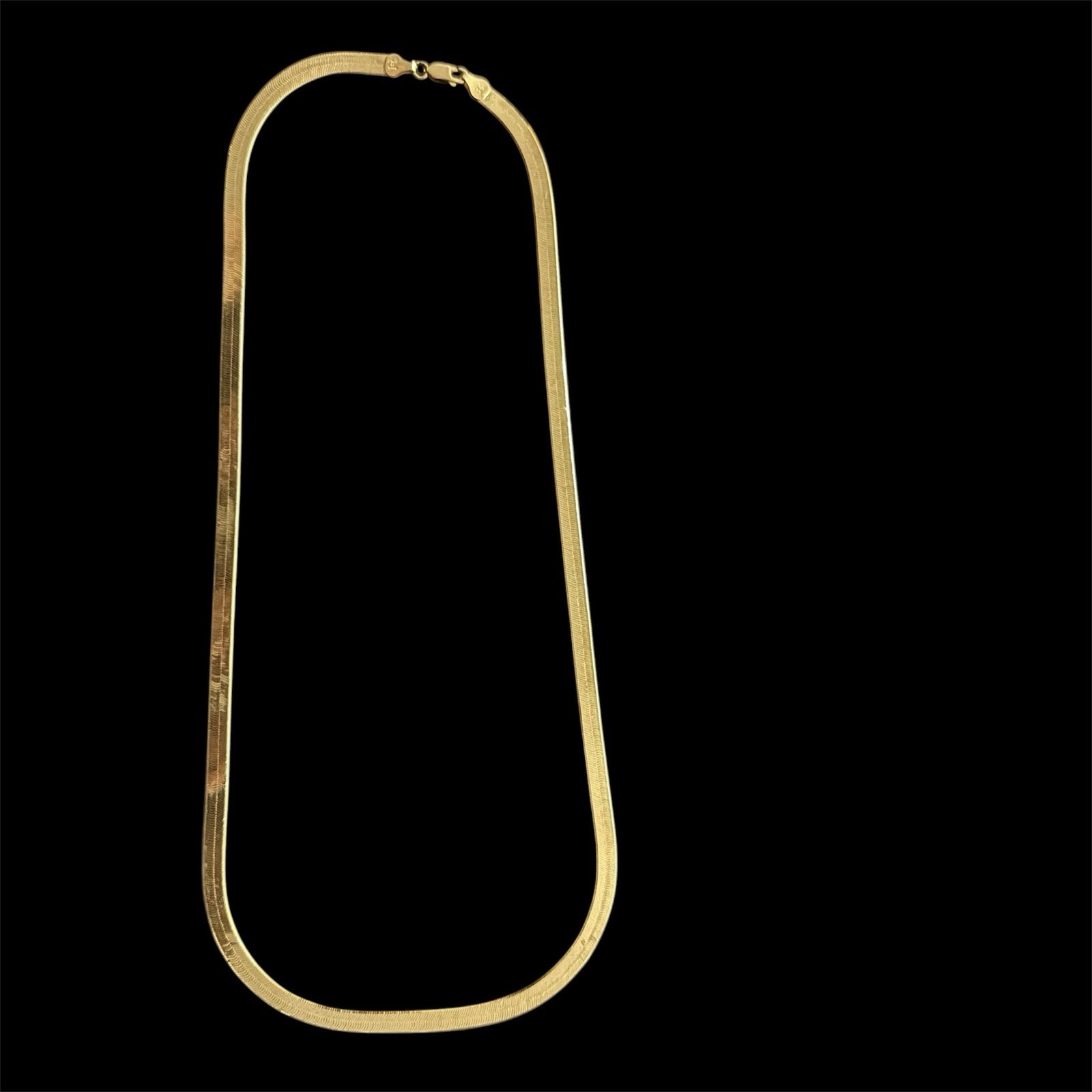 Milor Italy 4 Mm Sterling Silver Gold Vermeil Herringbone 24″ Necklace