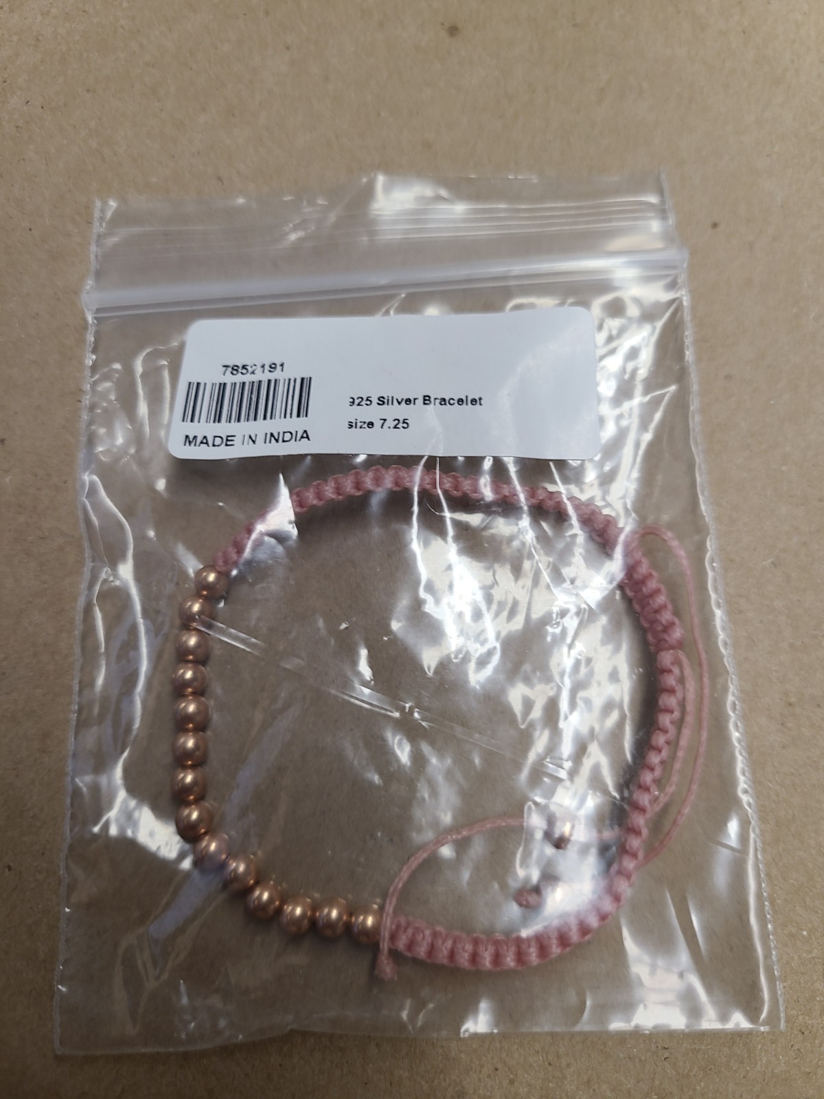 Beaded Bracelet in 14K Rose Gold Over Sterling Silver (7.25 In)