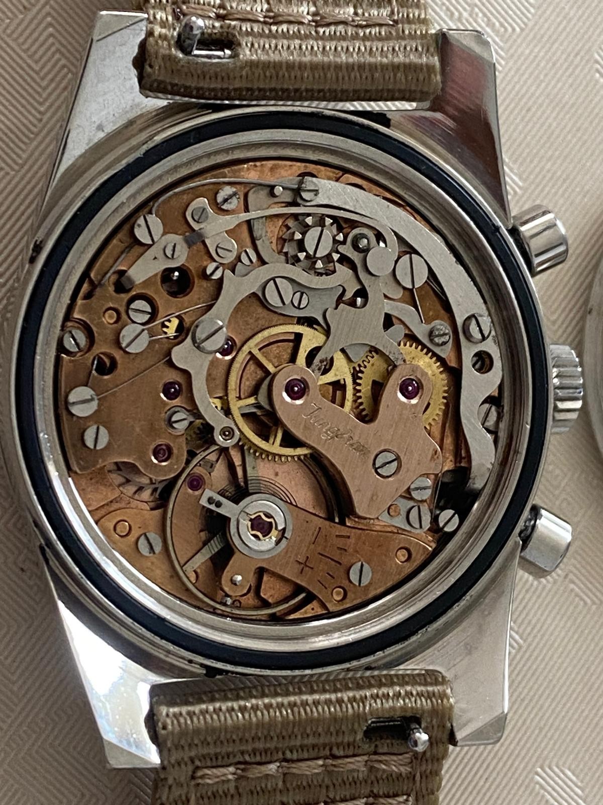 Jungfrau Skin Diver Chronograph 1960s Valjoux 92 Manual Wind 36mm