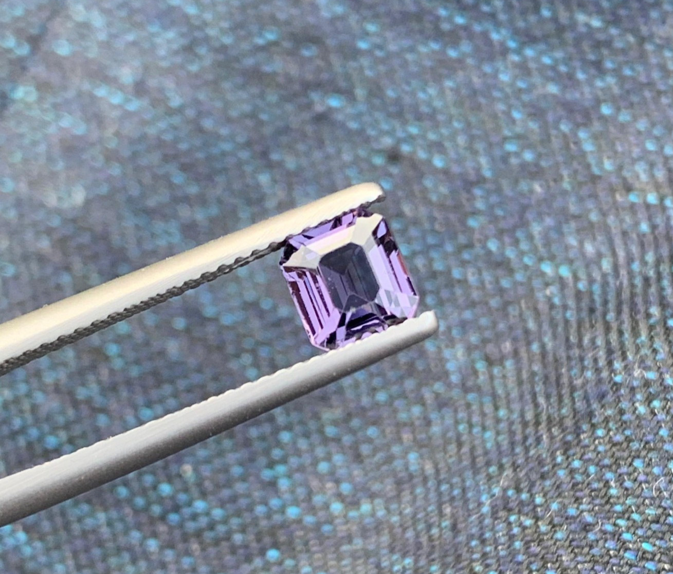 Asscher Cut Lavender Spinel 1.06ct – Natural Burma Loose Gemstone 6mm Purple Gem
