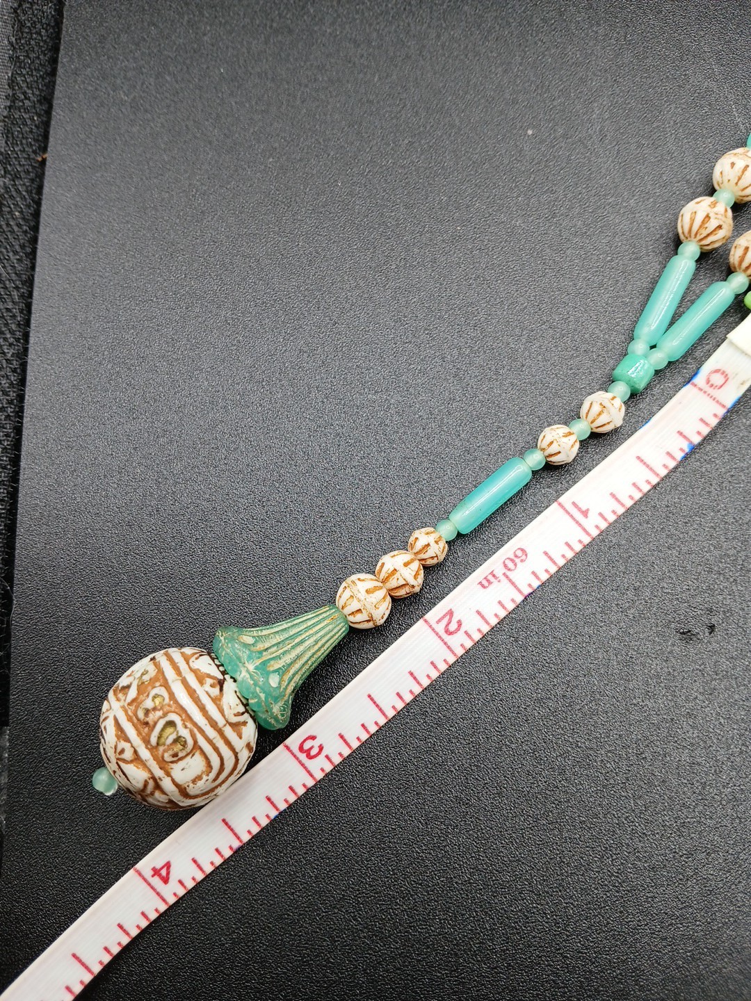 Vintage 20’s LONG Glass Beads Newly Custom Made Necklace Earrings 30in