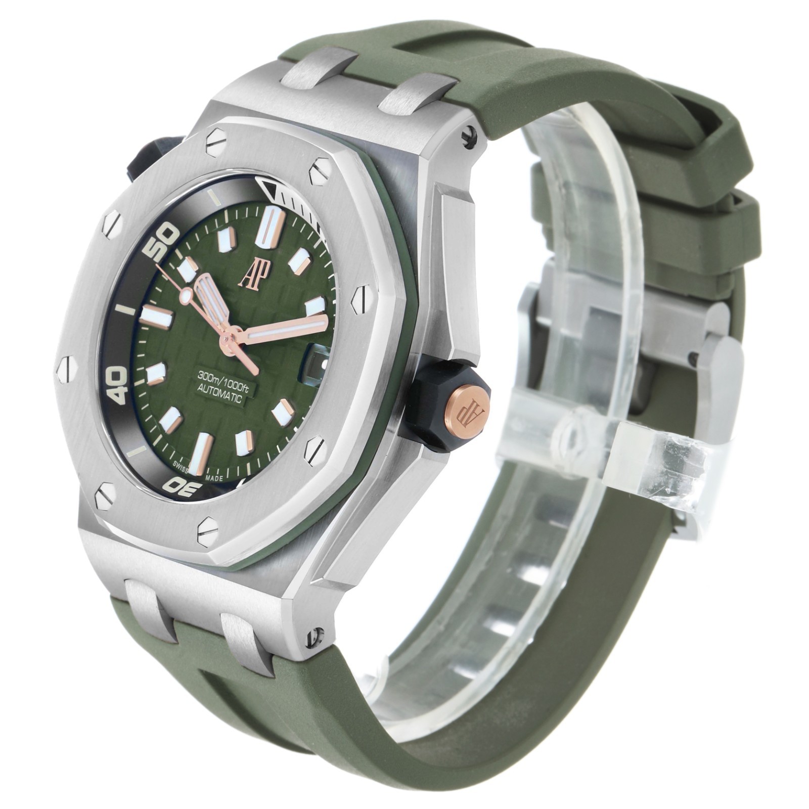 Audemars Piguet Royal Oak Offshore Diver Steel Mens Watch 15720ST Box Card