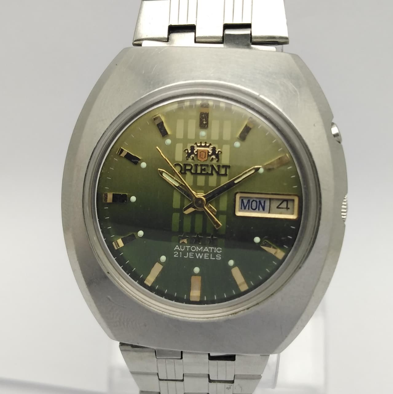 Orient 3 Star Automatic AJ469603-6J Two Tone Dial Green Vintage Men’s Watch
