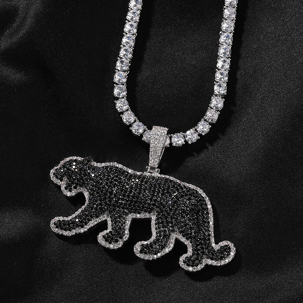 Hip Hop Jewelry Black Panther Pendant Necklace Gold Filled Rap Accessories Gifts