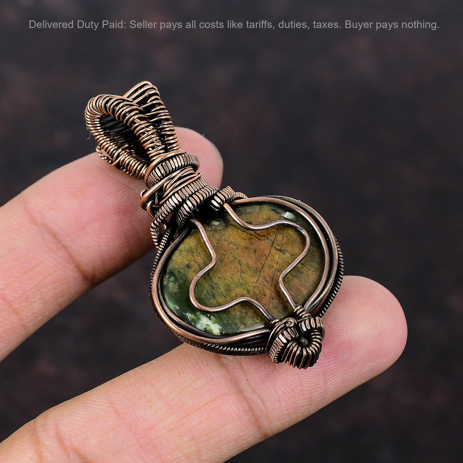Copper Australian Chrome Chalcedony Gemstone Rainbow Moonstone Elegant Pendant