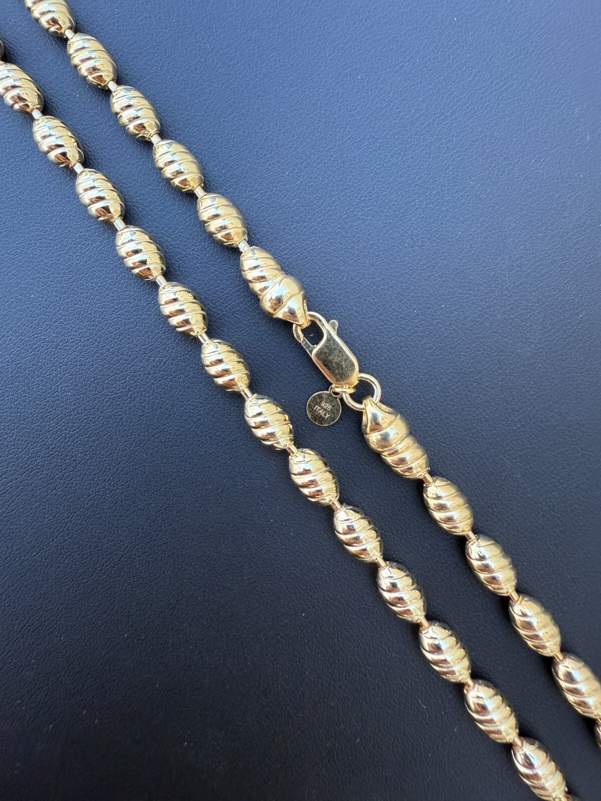 6mm Ball Bead Chain Custom Infinity Link Mens Necklace 14k Gold Over 925 Silver