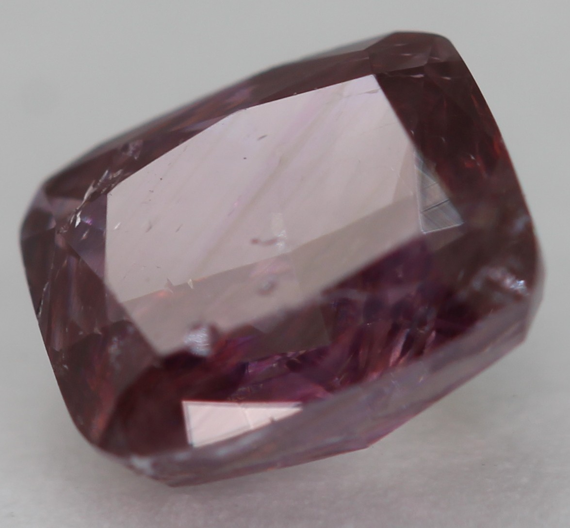 Cert 0.57 Carat Intese Purple SI2 Cushion Natural Enhanced Diamond 5.18×4.25mm