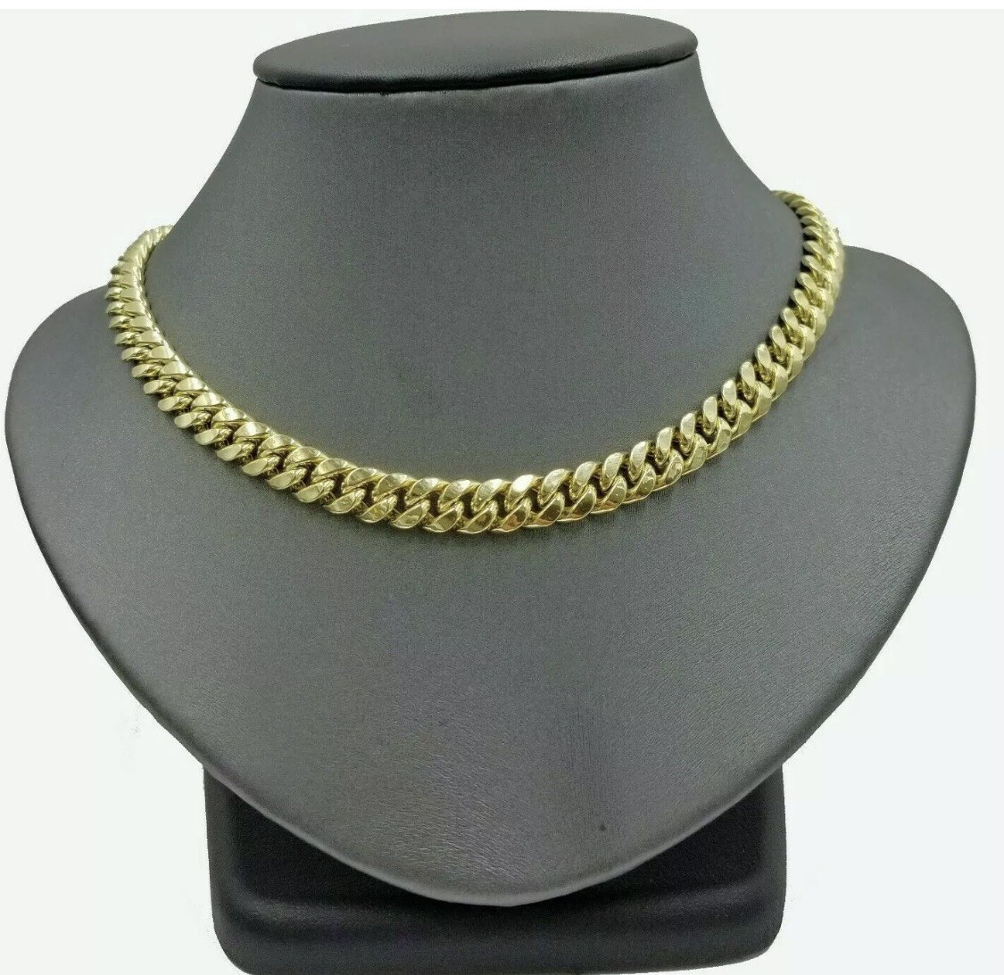 Real 10K Pure Yellow Gold Royal Miami Cuban Link Chain 8mm 22″ Inc Box Lock