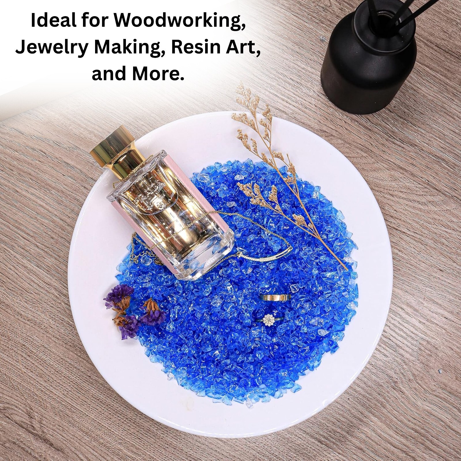 Crushed Best Quality Hydro Quartz Gemstone Dust Powder Ring , Woodworking Inlay