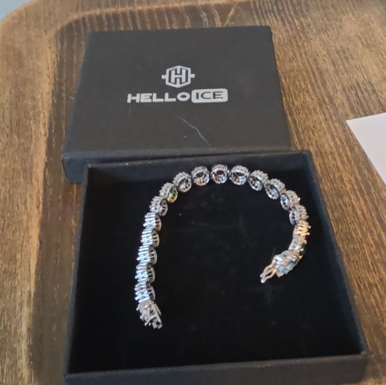 Helloice Silver Tone Multicolor Round CZ Tennis Bracelet, Box Clasp Stackable