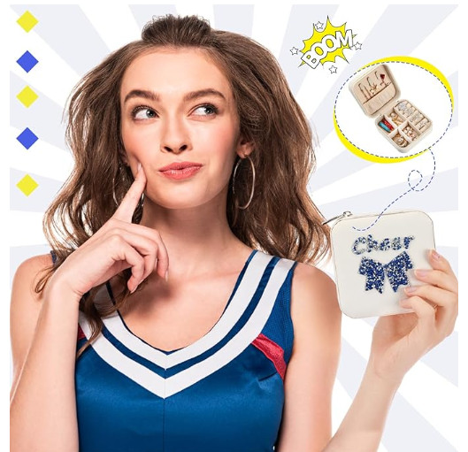 Twelve Travel Size Girls Cheer Jewelry Cases for Gifts Cheer Team Party Favors