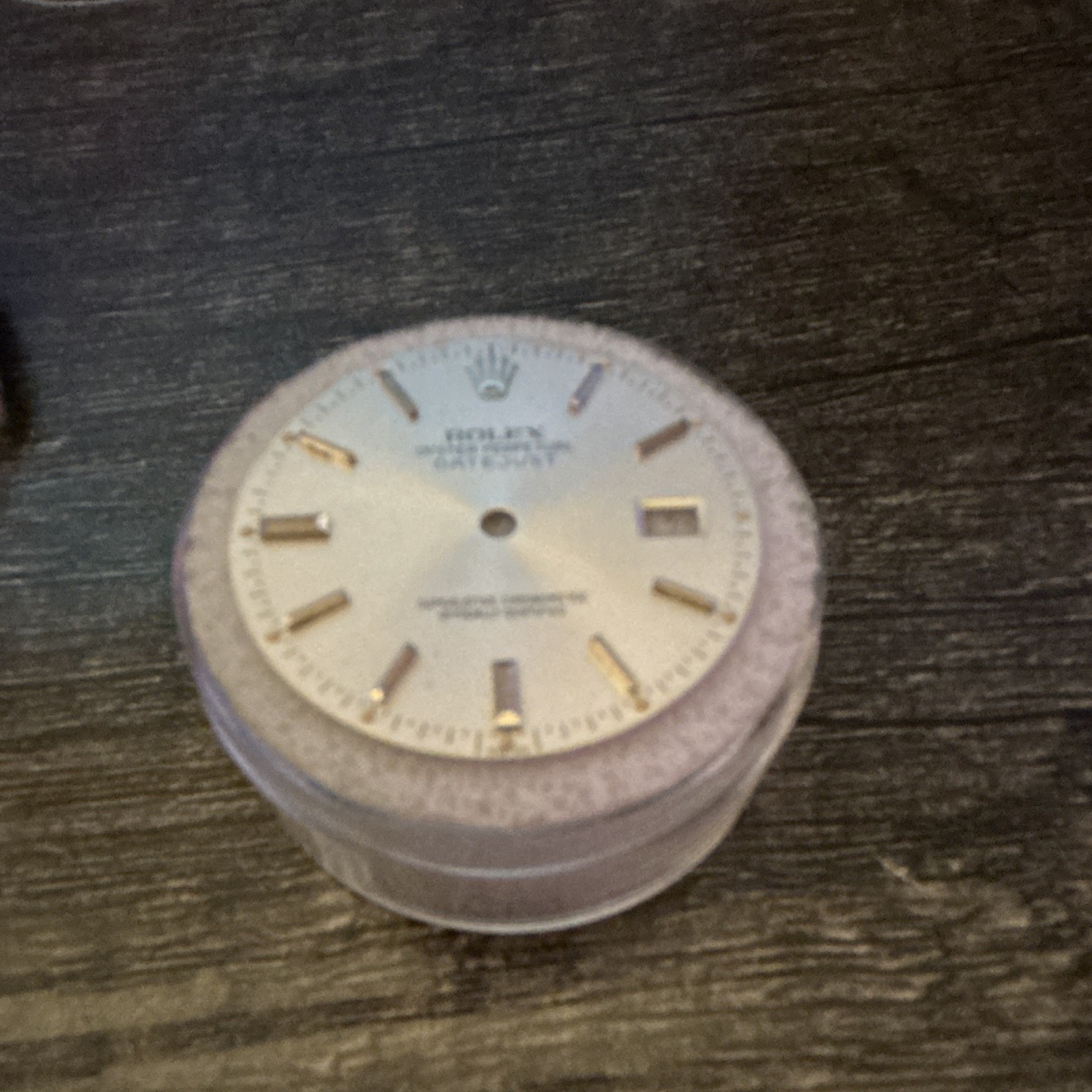 Rolex Datejust Silver Dial Face w/ Non-Numeric Hour Marks & Date Window