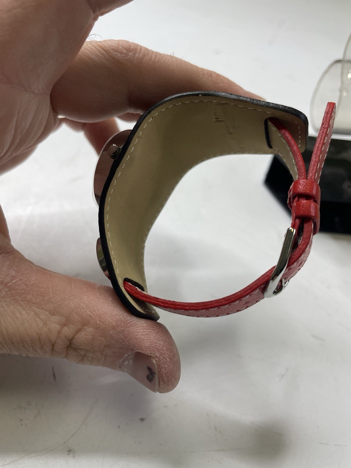 Vintage Y2K Ed Hardy Vintage Watch Leather Red Black Gladiator HT TI 0001 Tick