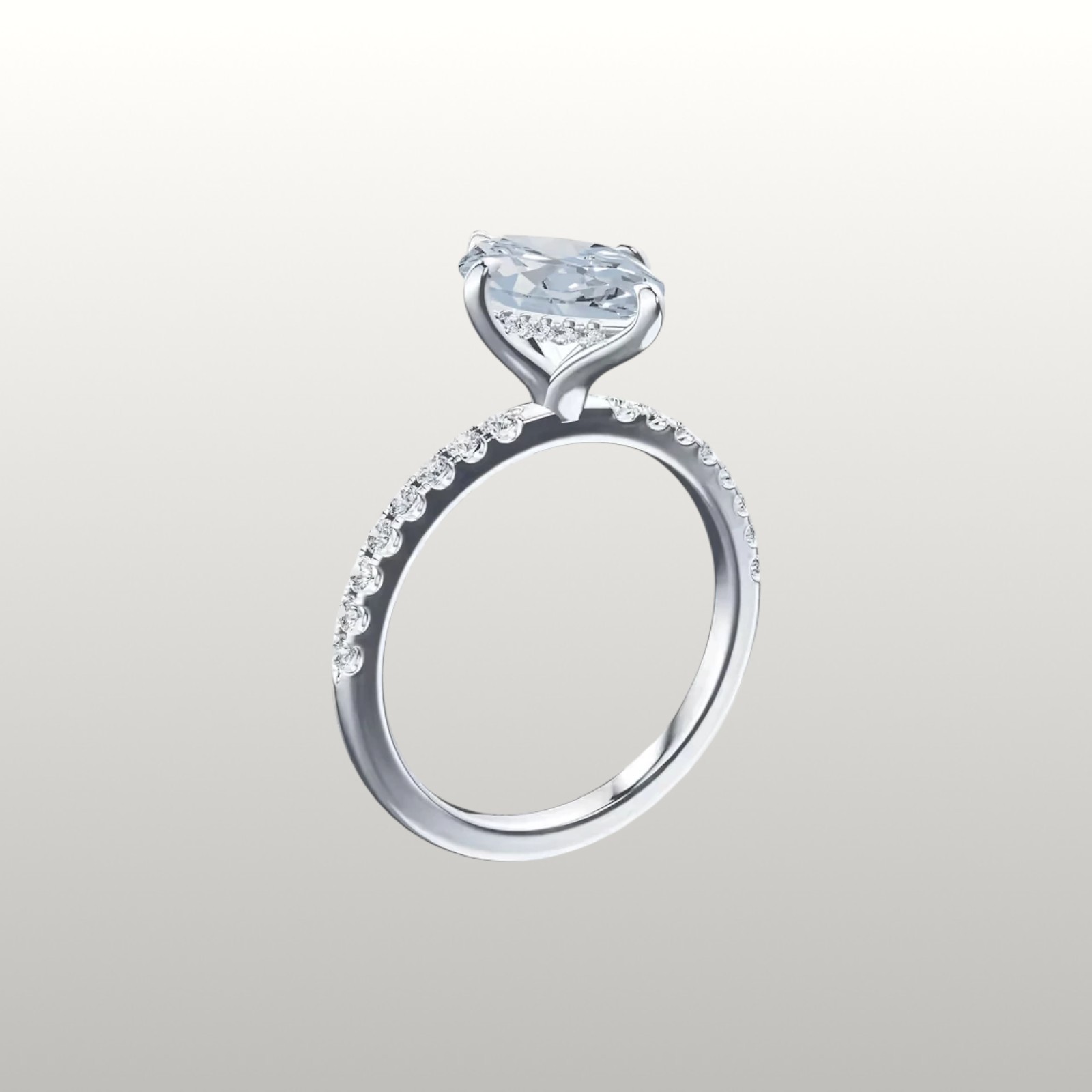 Fancy Vivid Blue 14k White Gold Diamond Ring IGI Lab Grown 3.25 Ct Marquise Cut