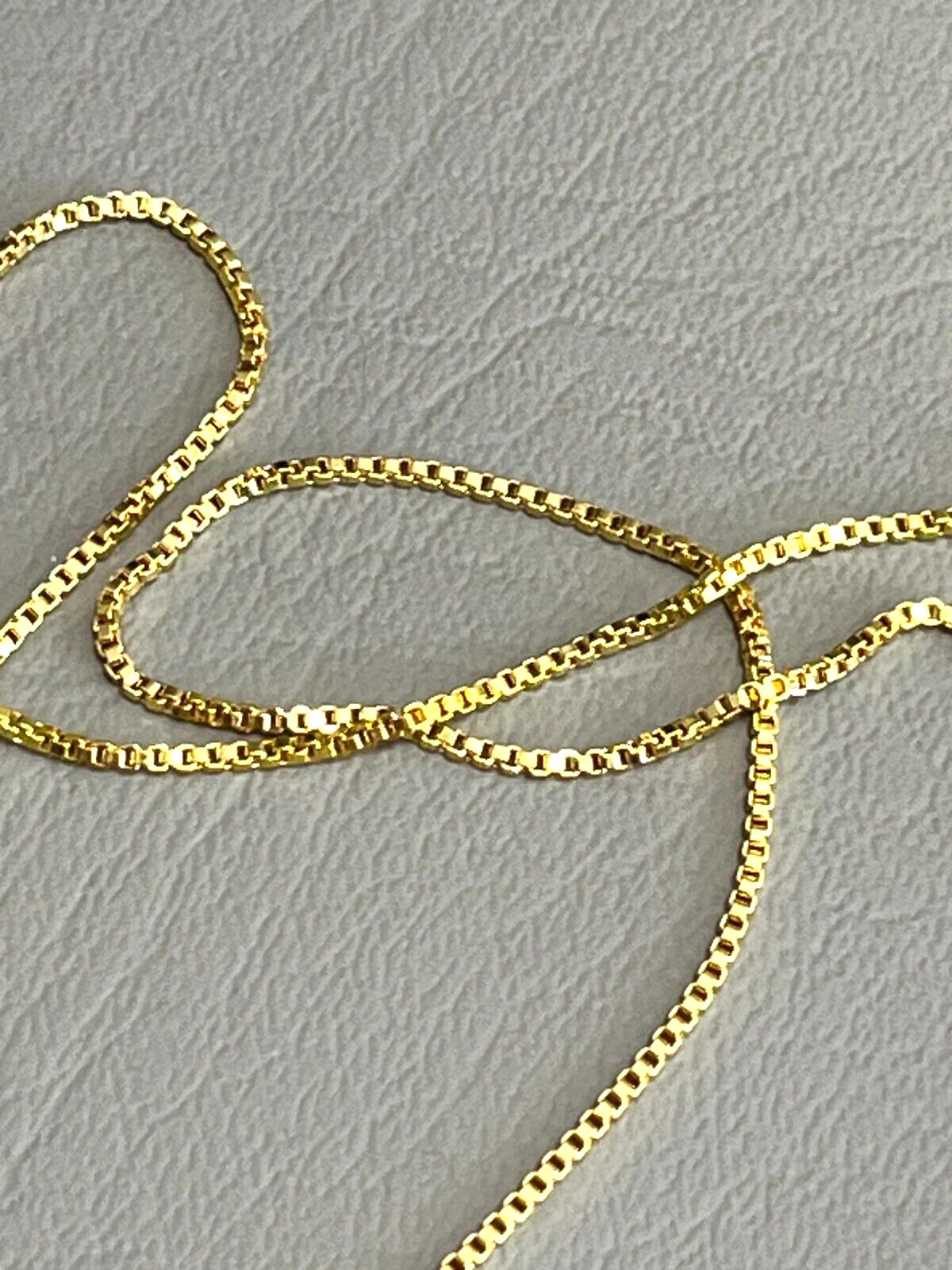SHARP!! STAMPED 18K GOLD FILLED 1.6mm BOX CHAIN 20″ LONG FITS PENDANT NECKLACE