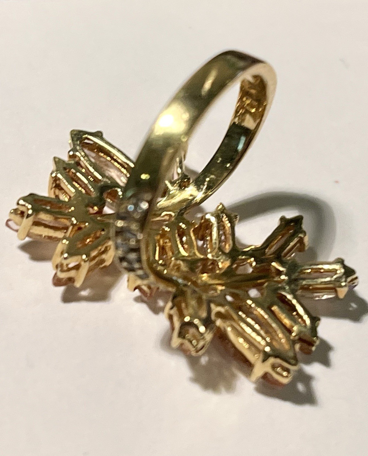 18k Gold Imperial Topaz & Diamond Ring 5.61gr Vintage Estate Sizable Statement!