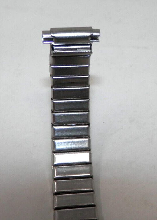 Vintage Flex-On Watch Band Textured Silver 10-12mm 3/8″ Stretch New NOS