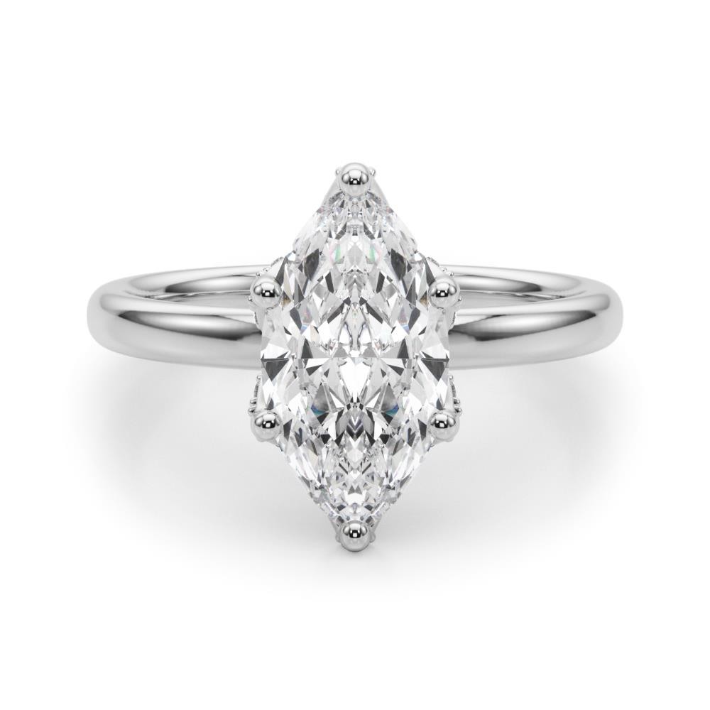 VS F 0.65-0.95 Carat Lab Grown Diamond Floral Marquise Engagement Ring 14K Gold