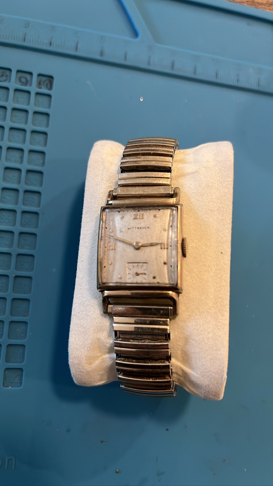 Wittnauer Men’s 10k RGP Bezel Manual Wind Watch Swiss Stretch Band