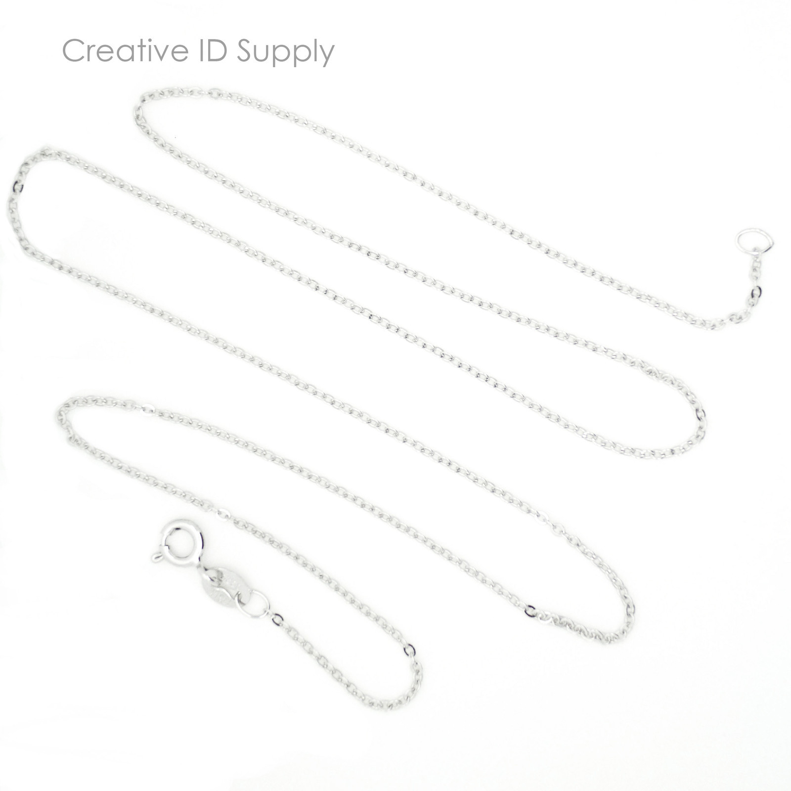 1 PC HIGH QUALITY STERLING SILVER .925 ROLO LINK NEW NECKLACE 18″ LENGTH .8mm