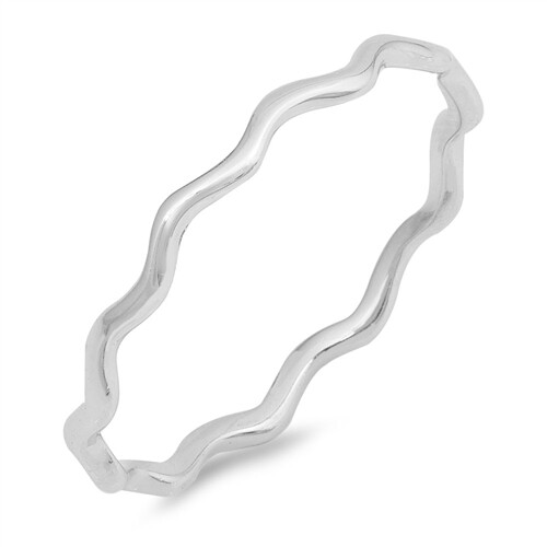 Sterling Silver 2 MM Wide Wavy Band Ring – Free Gift Packaging
