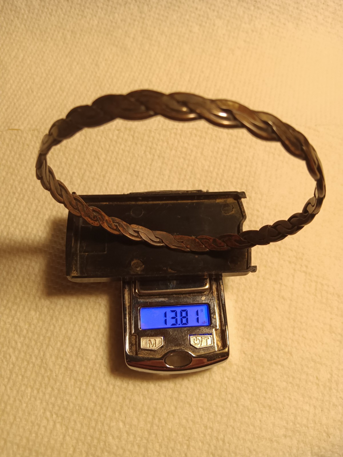 925 Sterling Silver Bracelet •Twisted• Braided Metal • 2.5” Diameter • 5mm Width