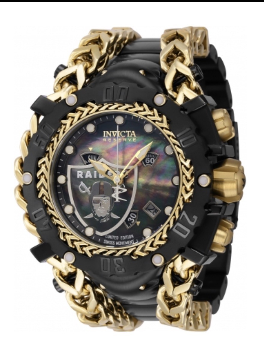 Invicta NFL Las Vegas Raiders Men Black Label 58mm Swiss Movement