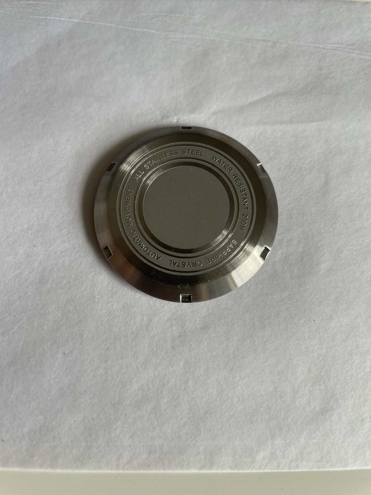 Tandorio Pilot Case Back. NH35. Brushed Stainless Steel. Watch Mod Part.