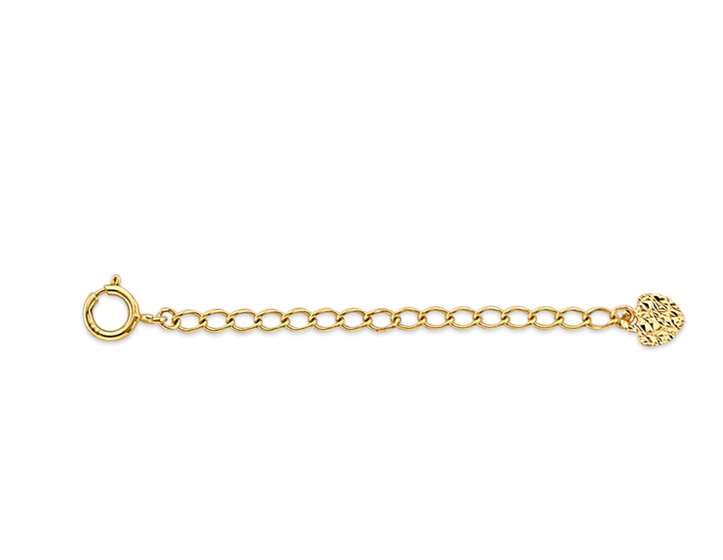 2 Inch Cable Round Chain Necklace Extender Solid 14K Real Yellow Gold 2 mm wide