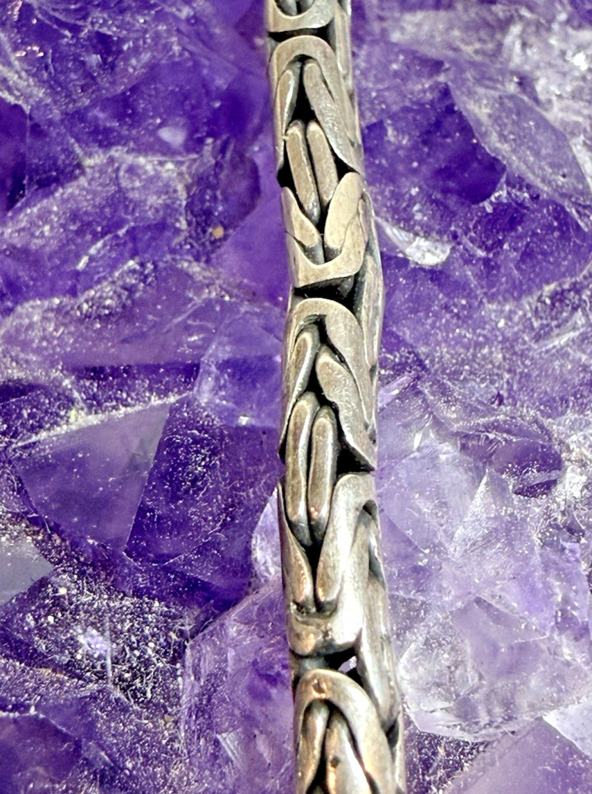 Sterling Silver 3mm Foxtail Chain 16″ Necklace, 21.39 grams