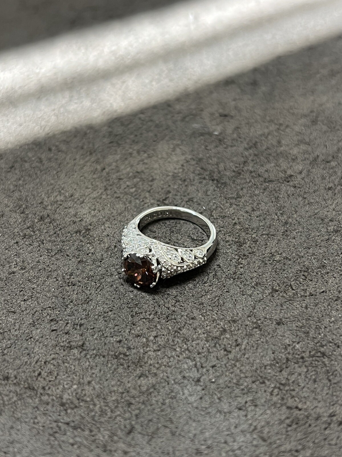 Tacori Chocolate Cz Stone .925 Sterling Silver Stunning Work Sz5 5G Estate New!!