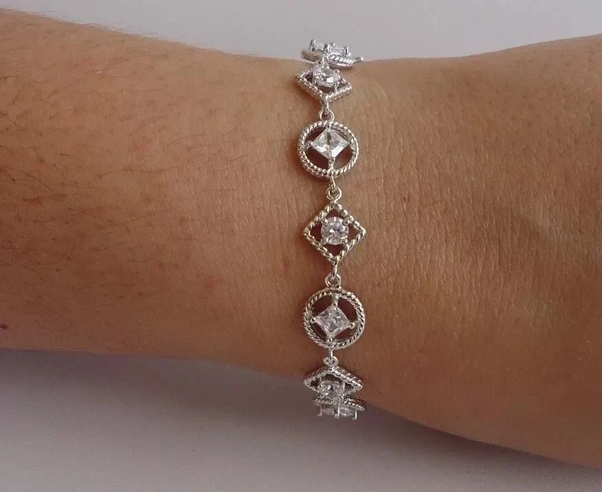 6.00Ct Round Lab-Created Diamond Women’s Tennis Bracelet 14K White Gold Plated