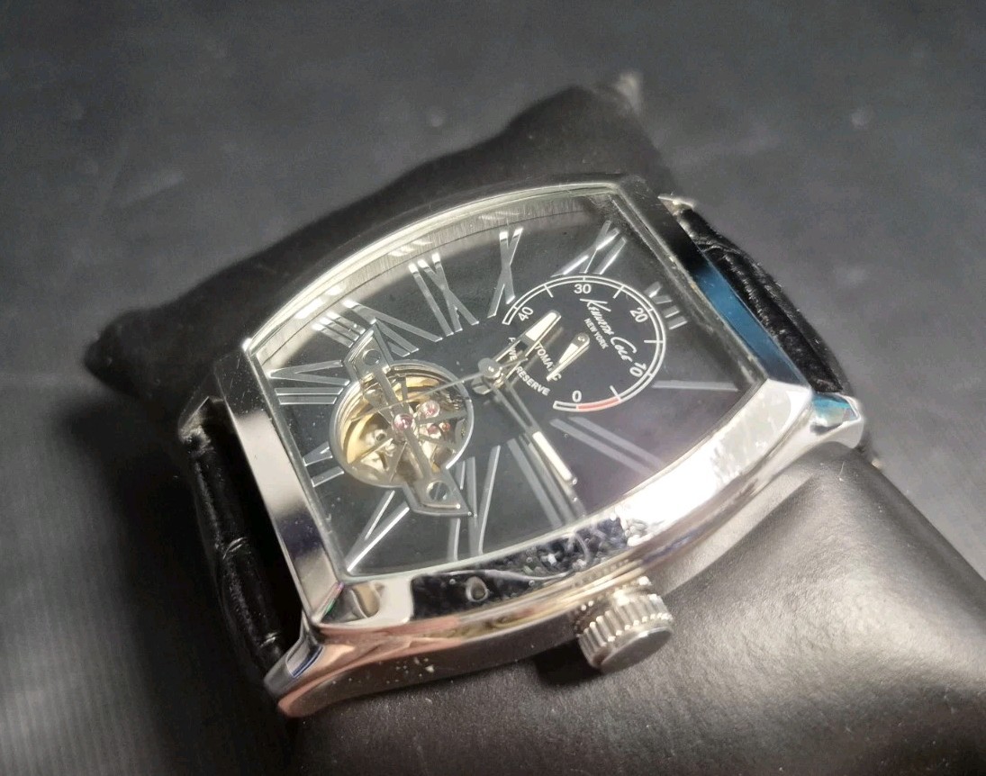 Kenneth Cole KC1982 NY Men’s Power Reserve Indicator Automatic Open Heart Watch
