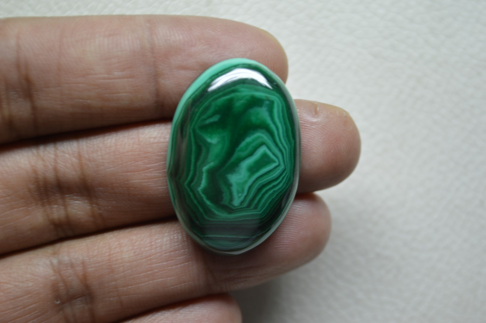 Natural Green Malachite Loose Gemstone Cabochon,Oval-63 CT,38 X 24 X 6 MM