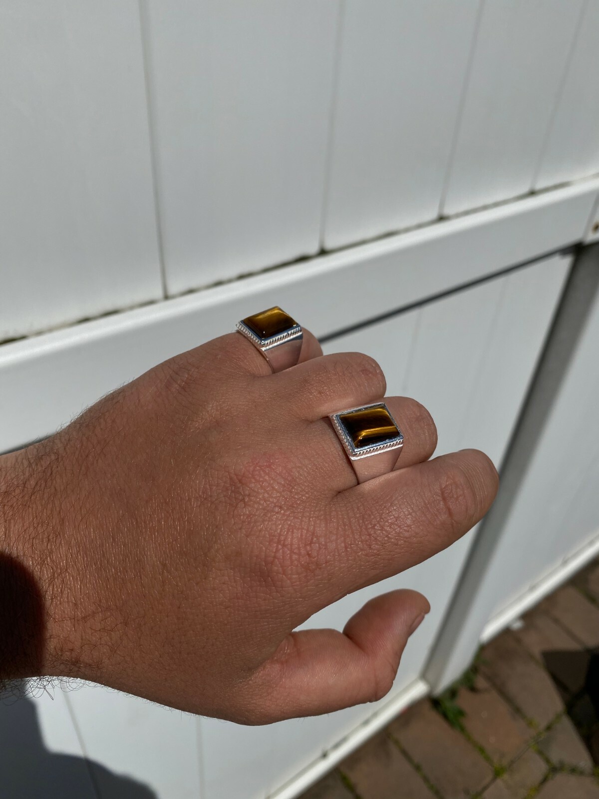 Real Mens Solid 925 Sterling Silver Tiger’s Eye Signet Ring Sz 7 8 9 10 11 12 13