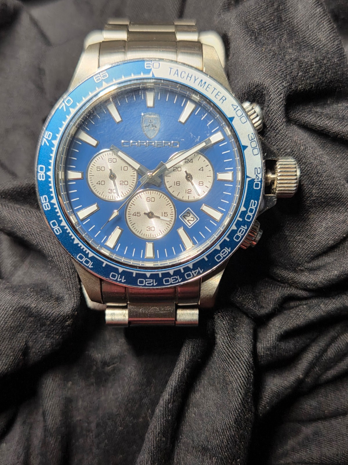Torino Carrero Avatar CS866BUSV_SV Blue Chronograph Men’s Watch Japan 100M