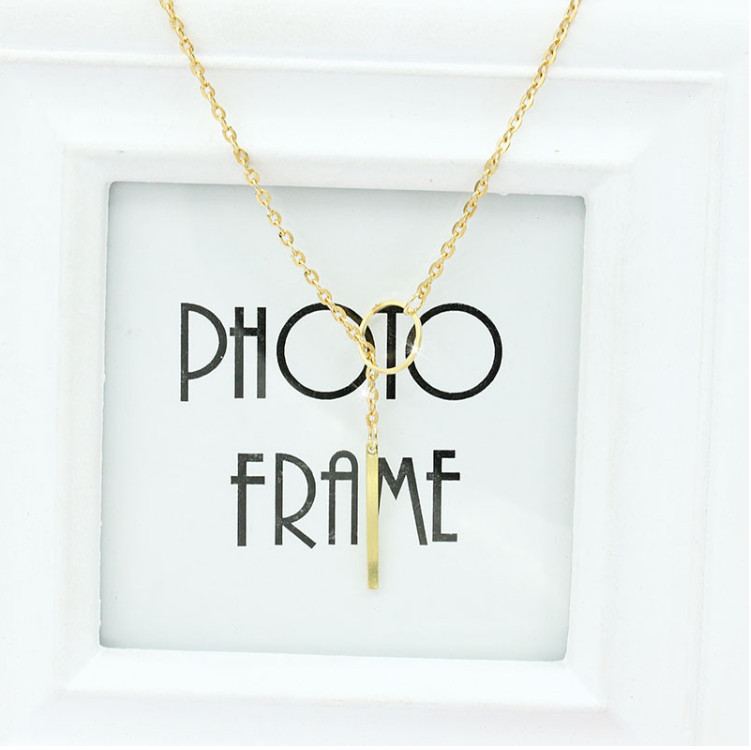 Necklace Lariat Bar Silver Chain Gold Y Pendant Style Drop Gold Tone Necklace AD