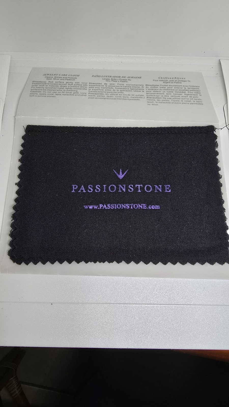 New Passionstone Black Jewelry Care Cloth 6″x4″