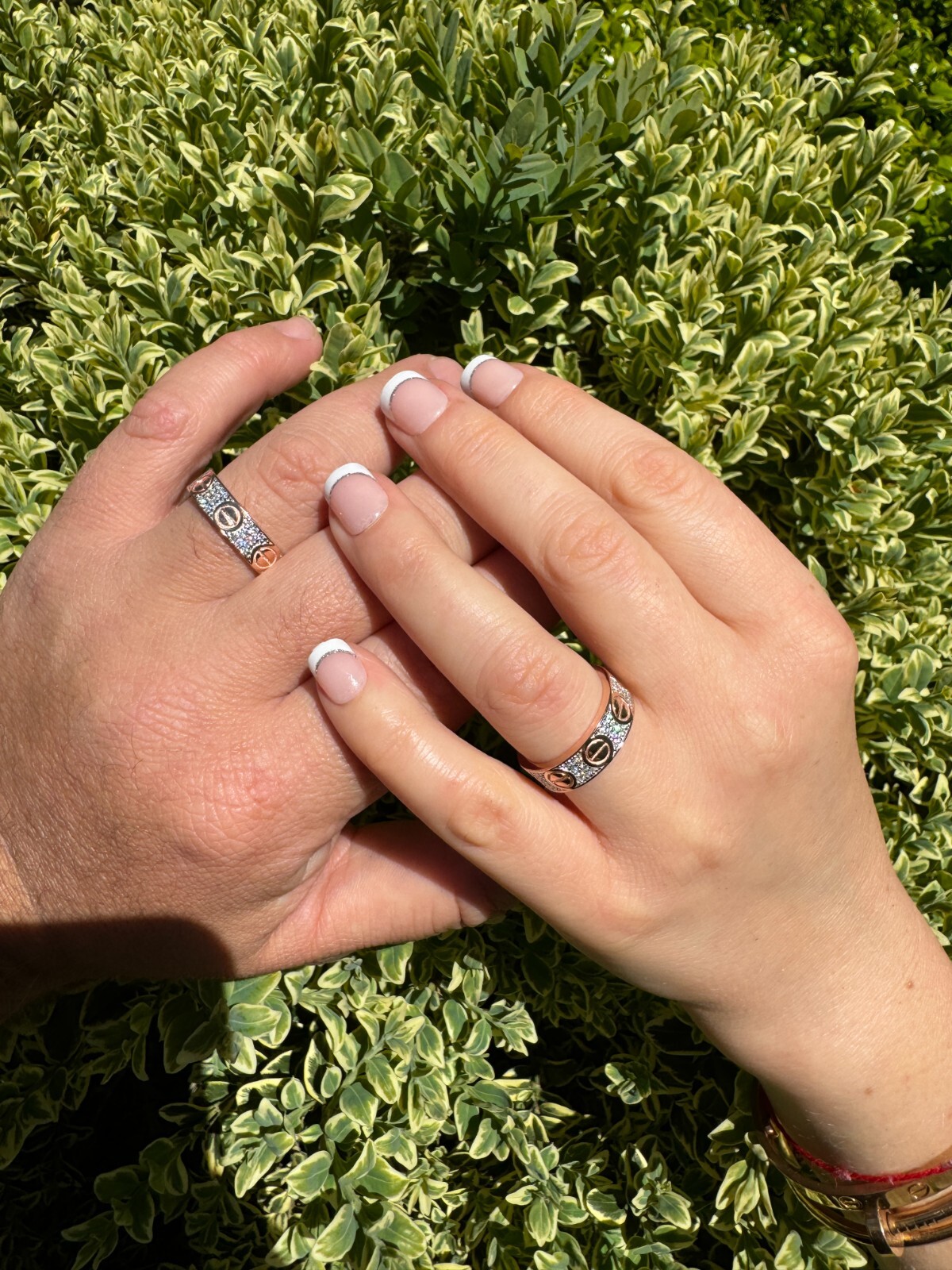 Real Iced Moissanite Eternity Band Wedding Screw Ring 14k Rose Gold 925 Silver