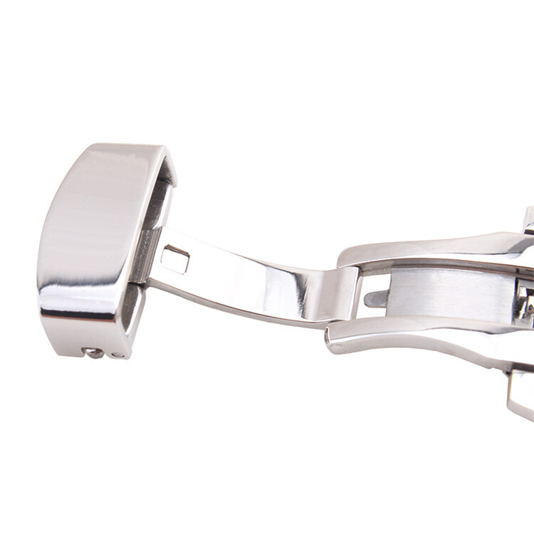 Butterfly Double Snap Clasp 10 12 14 16 18 20 22mm Stainless Steel Watch Buckle