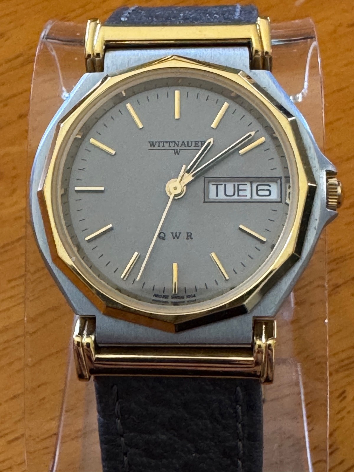 WITTNAEUER LONGINES SWISS MADE “DODECAGON” STYLE BEZEL – 30.5 MM – PIG SKIN BAND