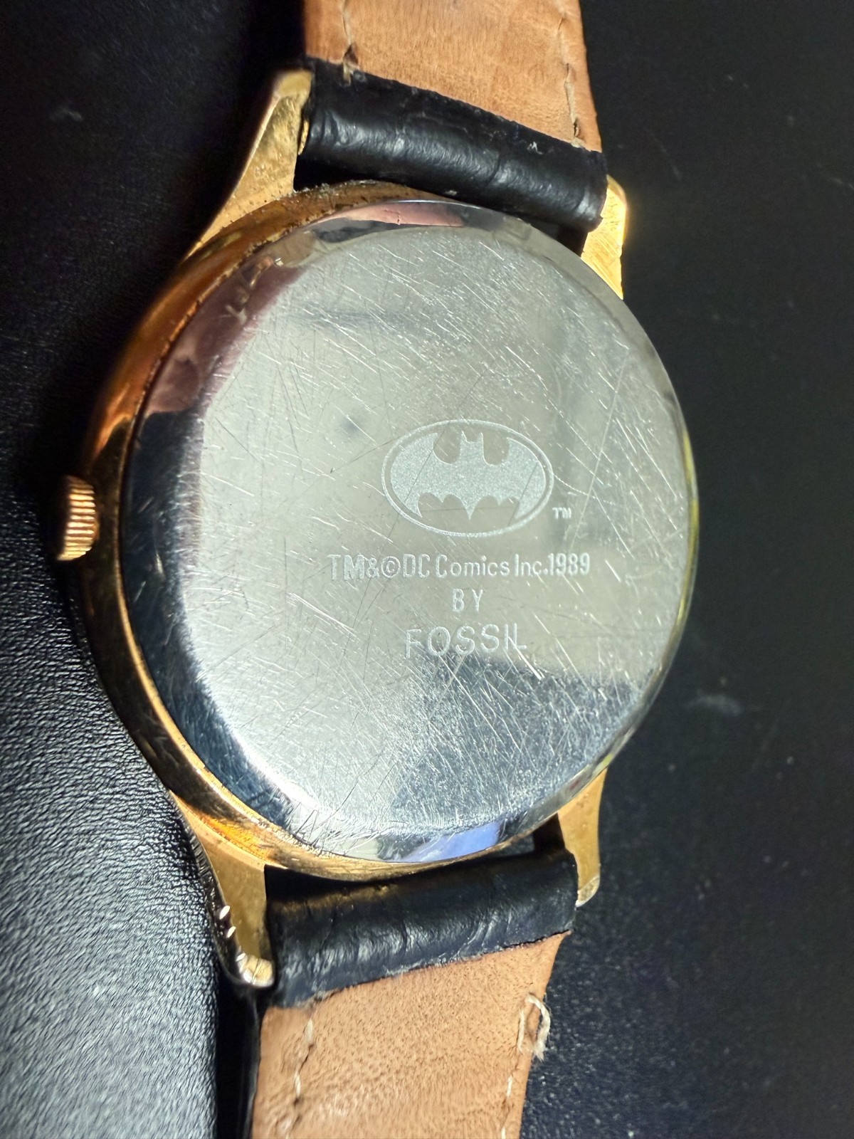 Vintage 1989 Fossil Batman Watch BA-6305 DC Comics RUNNING – New Strap