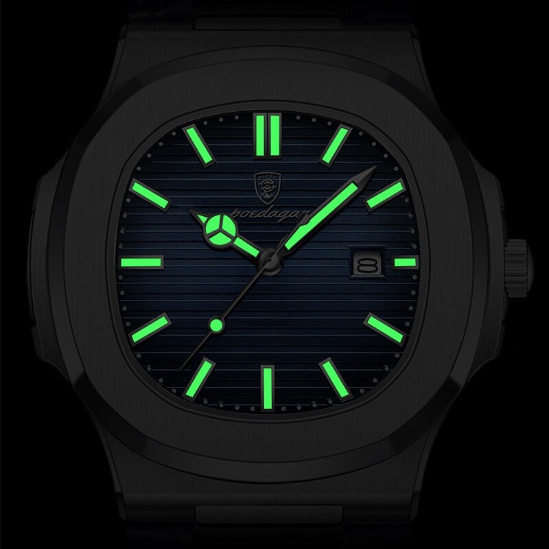 POEDAGAR Luxury Analog Men’s Watch Waterproof Luminous Leather Quartz Wristwatch