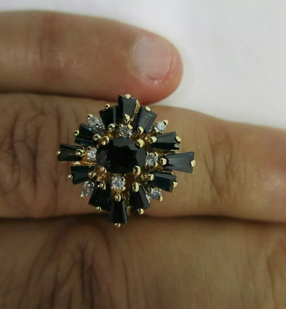 2.70 Carat 14K Gold Diamond & Sapphire Ring Diamond=.20 F-SI1/VS2 5.0 Grams