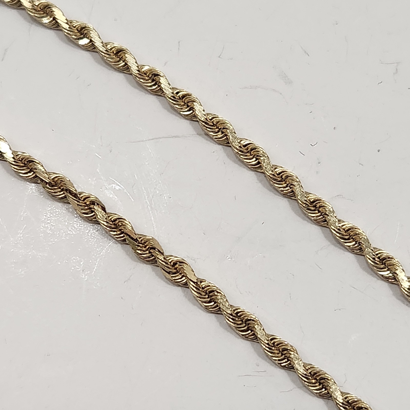 14K Solid Gold Diamond Cut Rope Chain 24″ 2.5 mm 8.8 Grams